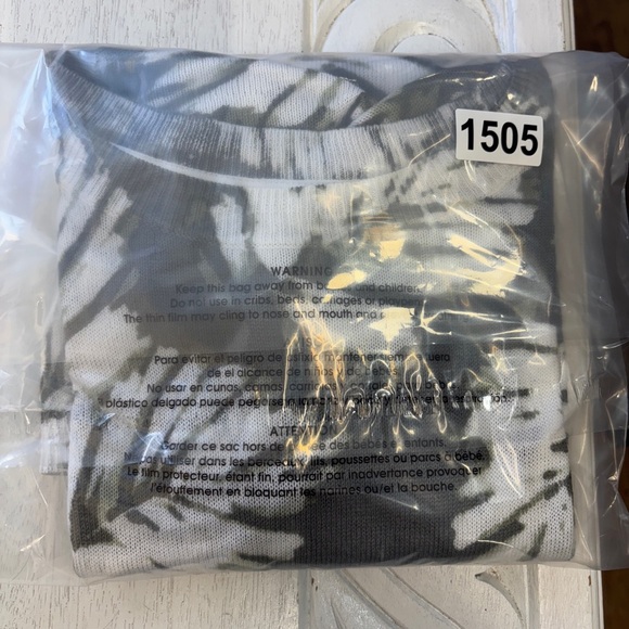 J JIll Linen Blend Long Sleeve Knit Sweater Gray Leaf Print XS - Picture 7 of 7